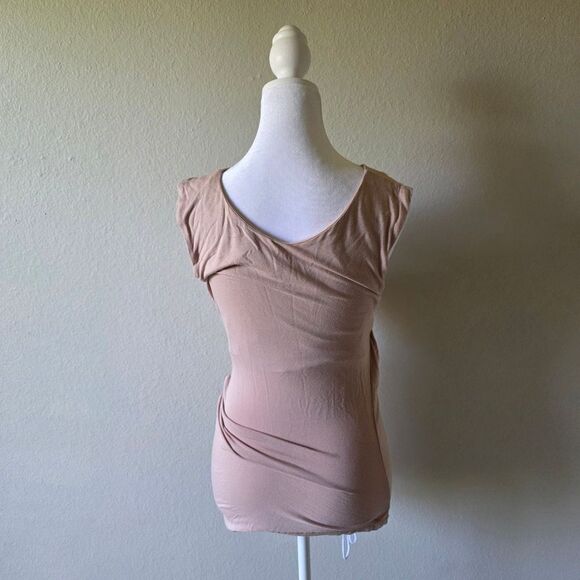 Free People We The Free Love Me Faux Wrap Tan Top Medium - Picture 3 of 8